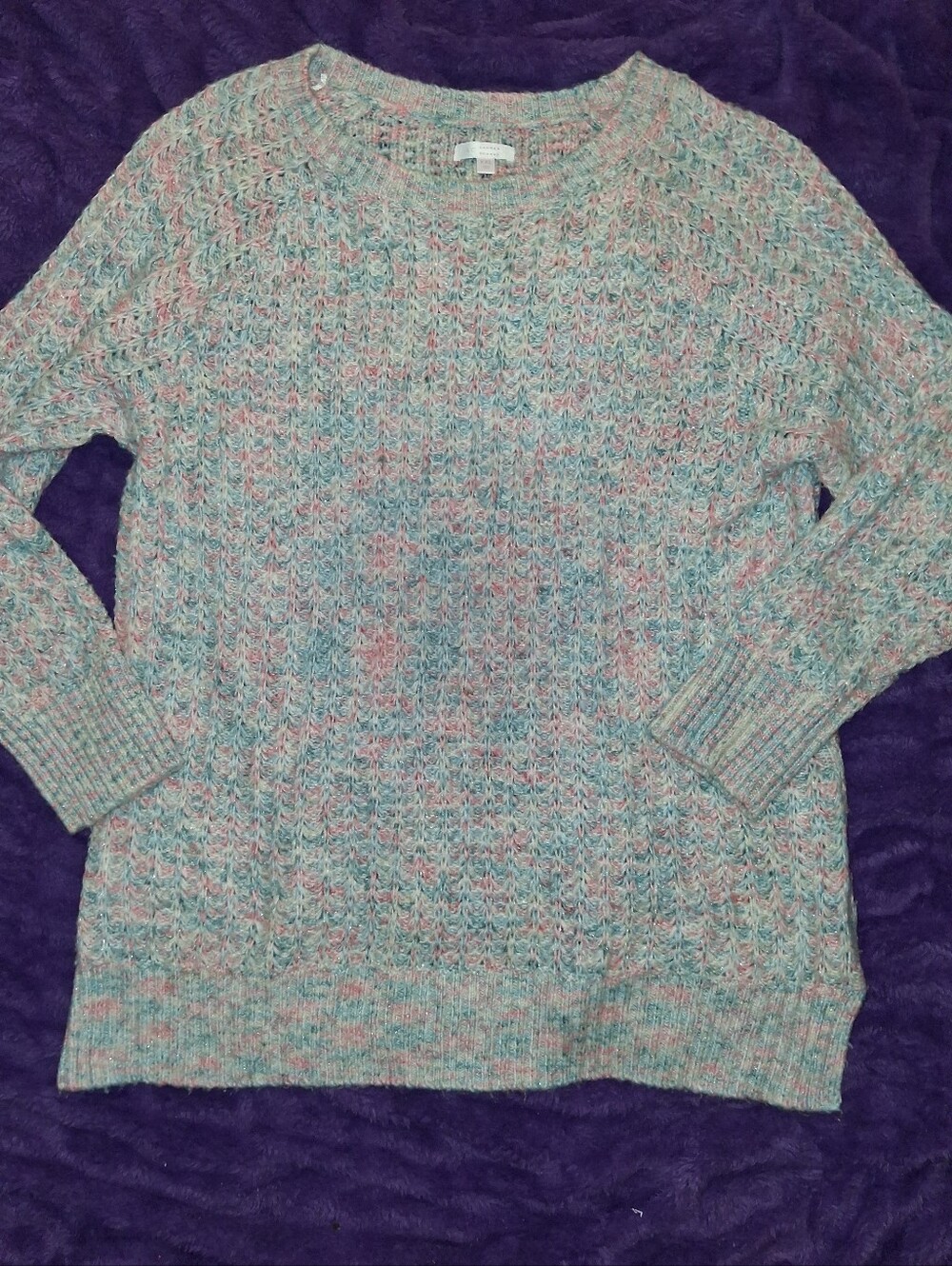 LC Lauren Conrad Pastel Multicolor Crewneck Sweater